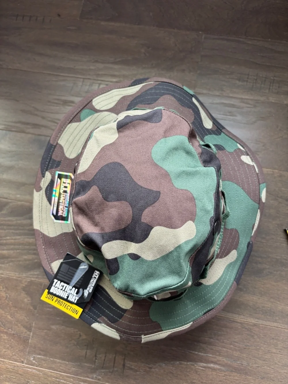 Highland Tactical Boonie Hat, UPF 50%, adjustable chin strap,vented,camo